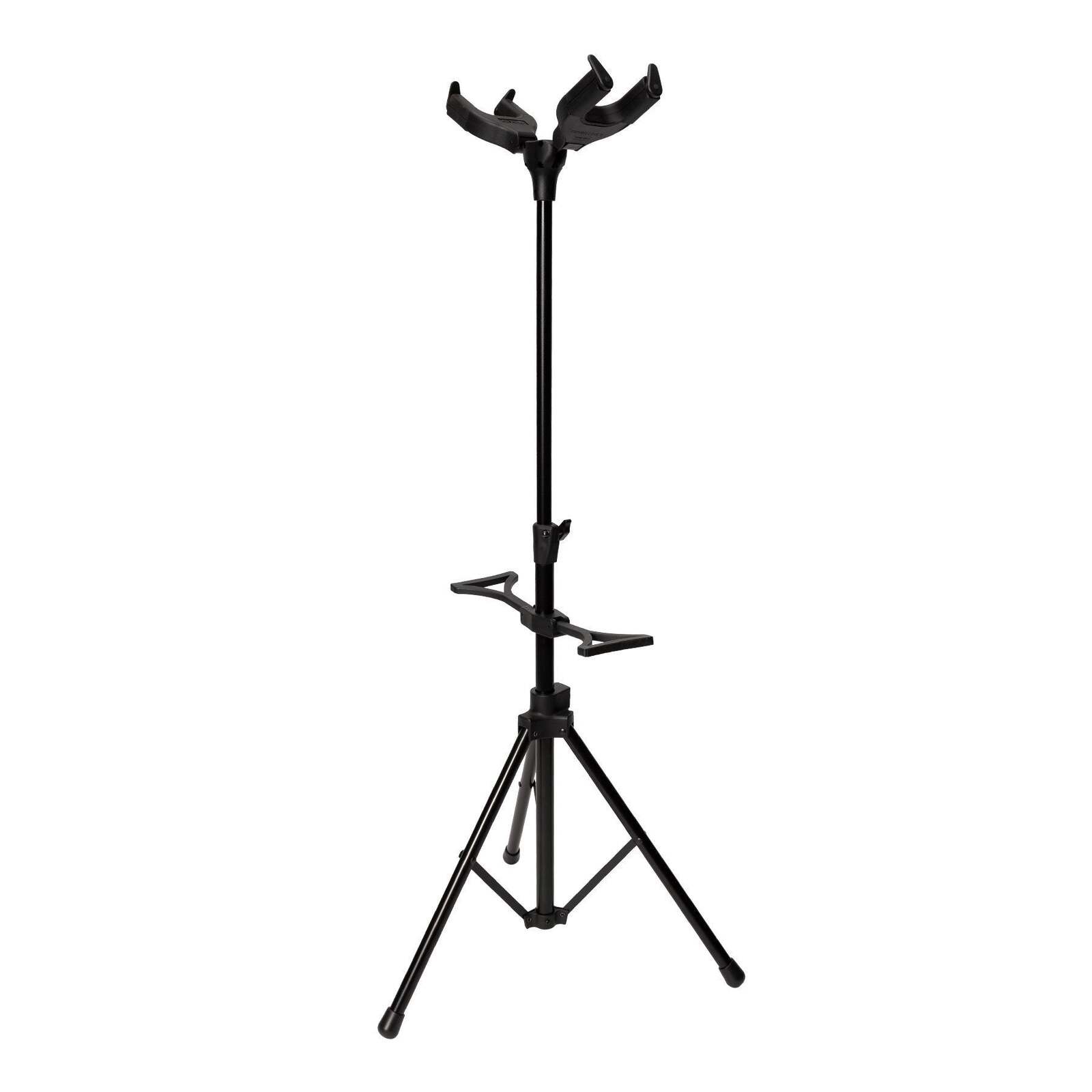 Fretz Heavy Duty SelfLocking Double Guitar Stand (Black)