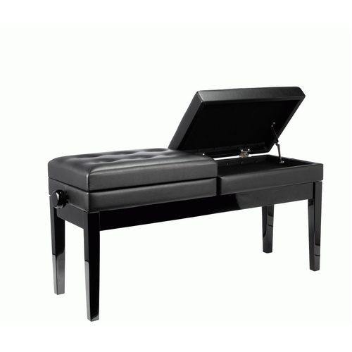 Beale BPB990BK Dual Piano Bench Dual Adjustable Duet Black