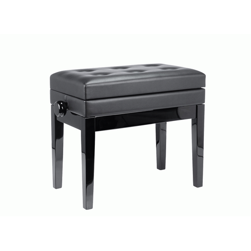 Beale BPB220BK Plush Cushion Piano Bench with Storage Black