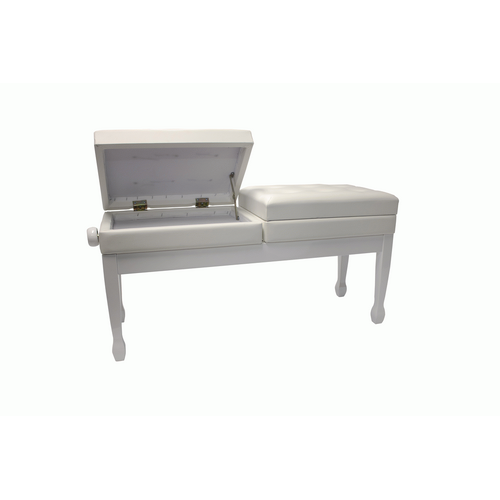Beale BPB990WH Dual Piano Bench Dual Adjustable Duet White