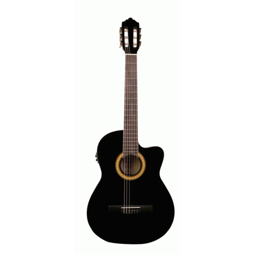 Ashton CG44CEQBK Classical Guitar with Cutaway and EQ