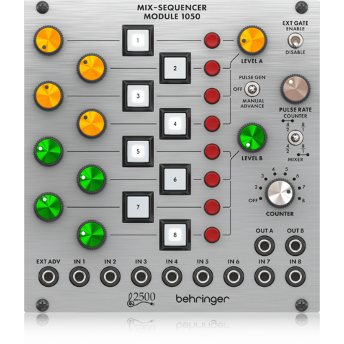 Behringer 1050MIXSEQUENCERMODULE Legendary 2500 Series 8-Channel Mixer/Sequencer Module for Eurorack