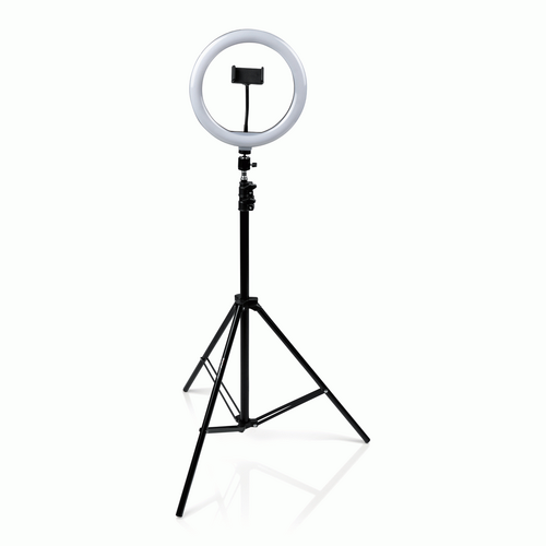 Gator 10-Inch LED Ring Light Stand with Phone Holder & Tripod Base