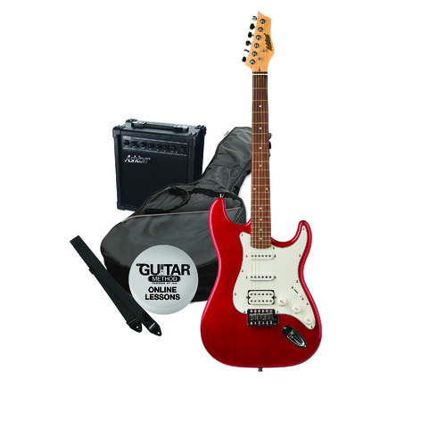 Ashton Electric Guitar and Amp Pack Red