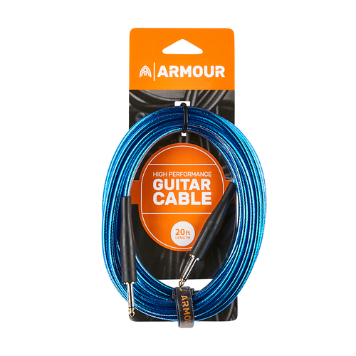 Armour GC20B Guitar 20 Foot Transparent Blue Lead