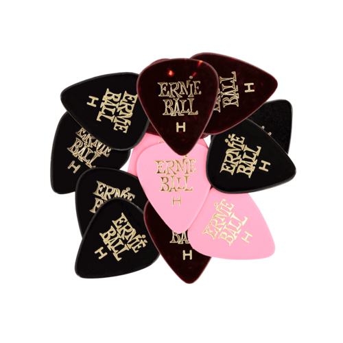 Ernie Ball 12 Pack Celluloid Heavy Picks Mixed Colours