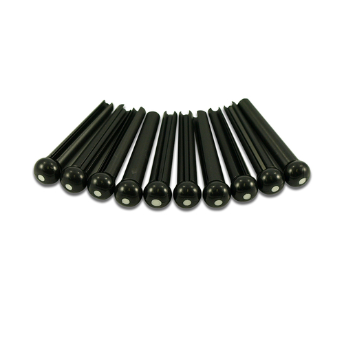 Deluxe Acoustic Bridge Pins With Dot Black