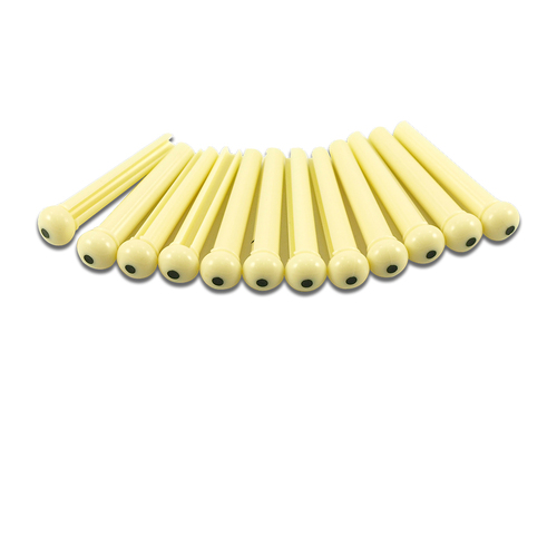 Deluxe Acoustic Bridge Pins With Dot Cream