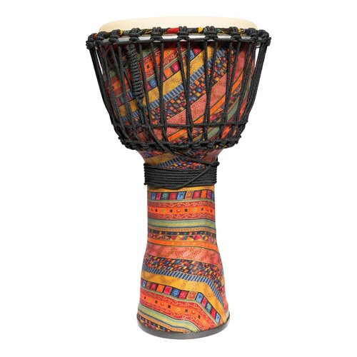 Drumfire 10" Synthetic Head Rope Djembe (Multicolour)