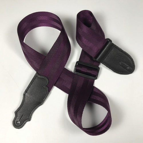 Franklin 2" Purple Aviator Seat Belt Strap with Pebbled Glove Leather End Tab