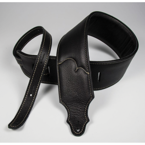 Franklin 3" Premium Black Padded Glove Leather Strap w/Natural Stitch