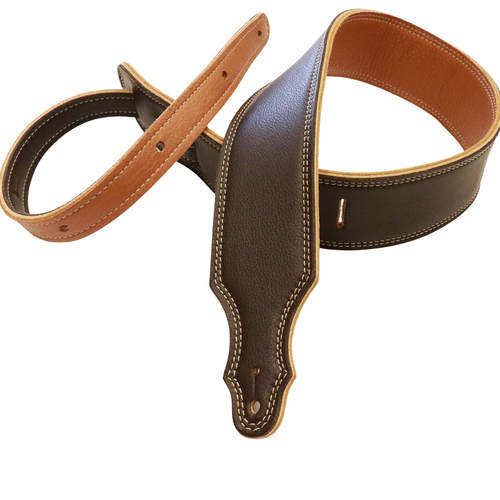 Franklin 2.5" 3-Ply Reversible Glove Leather Strap Chocolate / Gold