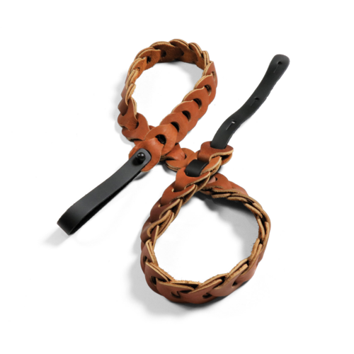 Franklin Mandolin Strap Handmade Link Design Caramel with Black ends