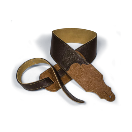 Franklin 3" Chocolate Glove Leather with Tooled Caramel Ends