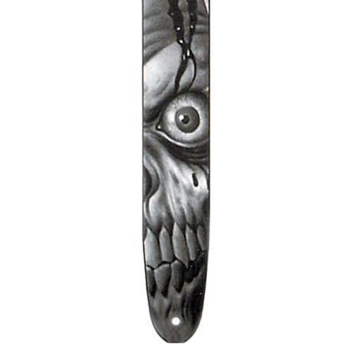Fretz 'Goth' High Resolution Printed Leather Guitar Strap (Angry Skull)