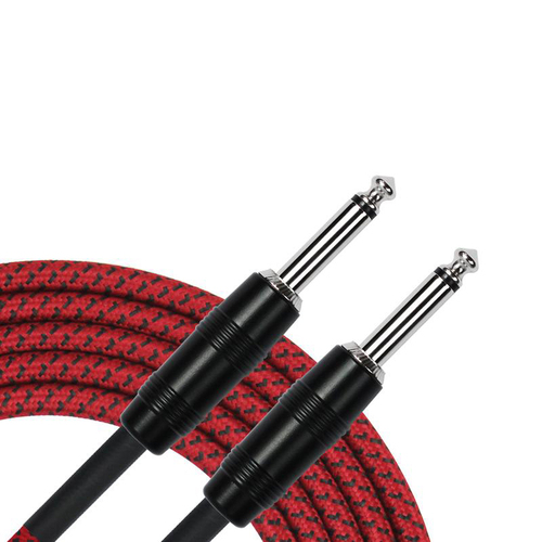 Kirlin IWC201RD 10ft Red Woven Guitar Cable