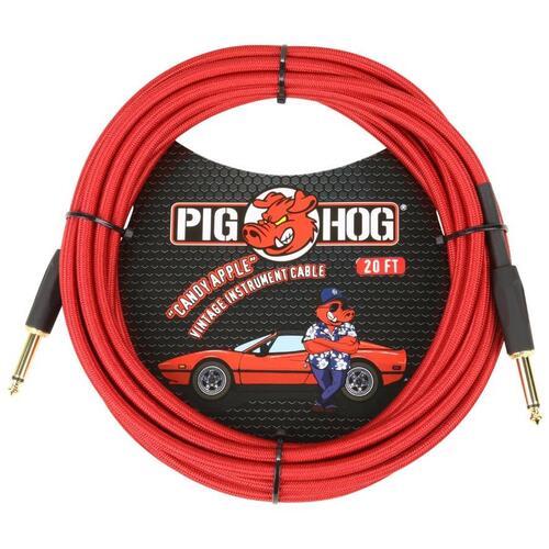 Pig Hog "Candy Apple Red" Instrument Cable, 20ft