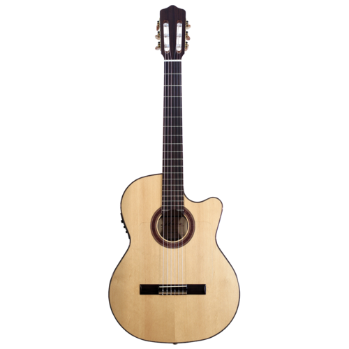 Kremona Rosa Luna All Solid Spruce / Beech Classical Cutaway / Electric Guitar with Case