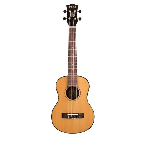 Tiki '22 Series' Spruce Solid Top Tenor Ukulele with Hard Case (Natural Gloss)